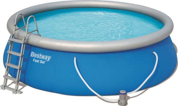 Actual product image Bestway Fast Set 57289 Inflatable round pool 13807L Blue above-ground pool (457 x 122 cm)