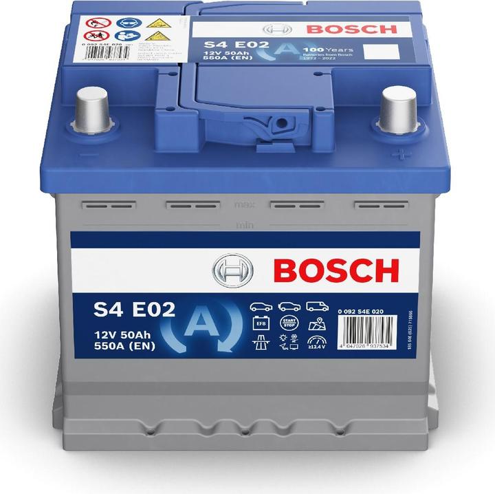 Produktbild Bosch Automotive EFB-Batterie S4 E02 12V 50Ah 550A (12 V, 50 Ah, 550 A)