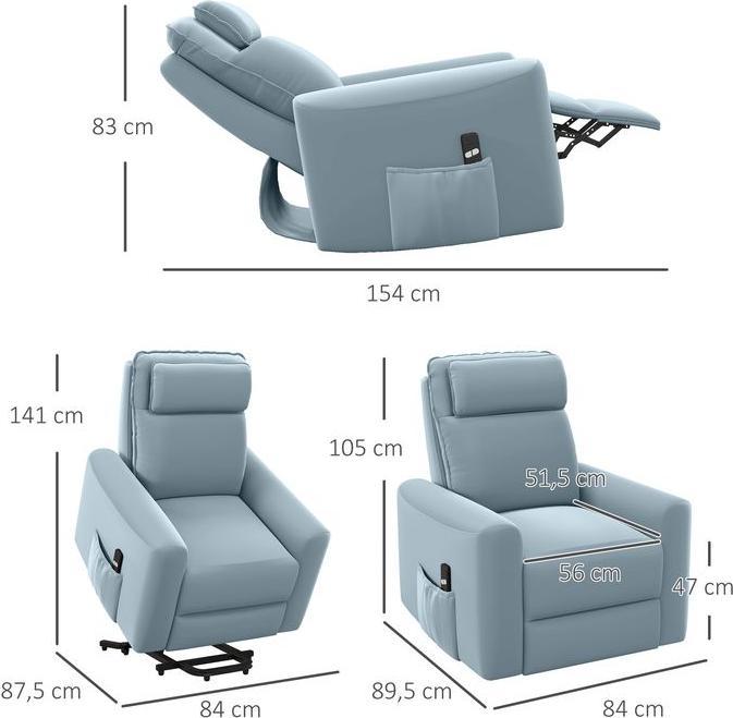 Actual product image Swisshandel24 Electric stand-up recliner recliner with stand-up aid TV recliner with reclining function, remote