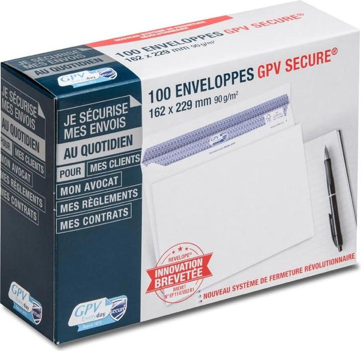 Produktbild GPV Briefumschl„ge SECURE, 162 x 229 mm, ohne Fenster (162 x 229 mm, 100x)