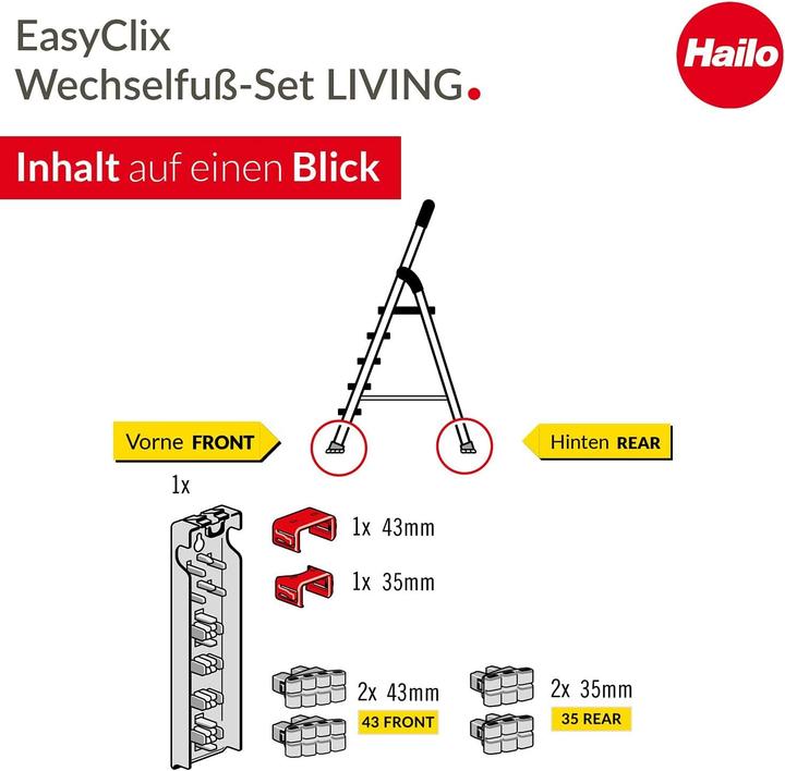 Actual product image Hailo EasyClix Living - Size L, interchangeable foot set