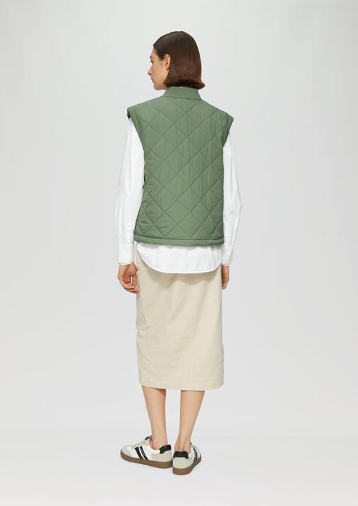 Actual product image S.Oliver Outdoor-Weste Steppweste mit Rautenmuster und Stehkragen (44)