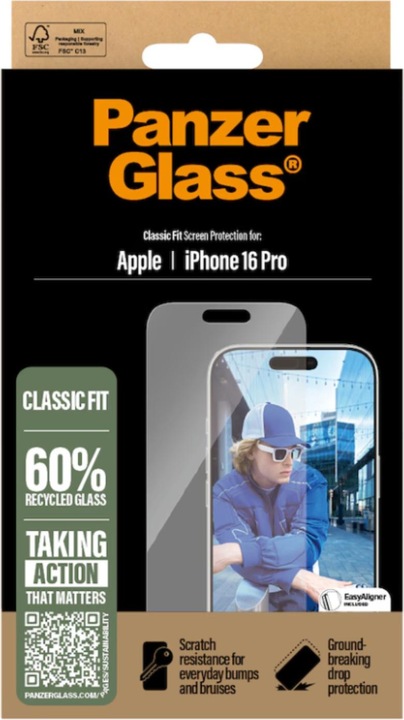 Productafbeelding PanzerGlass Klassieke pasvorm (1 Stuk, Apple iPhone 16 Pro)