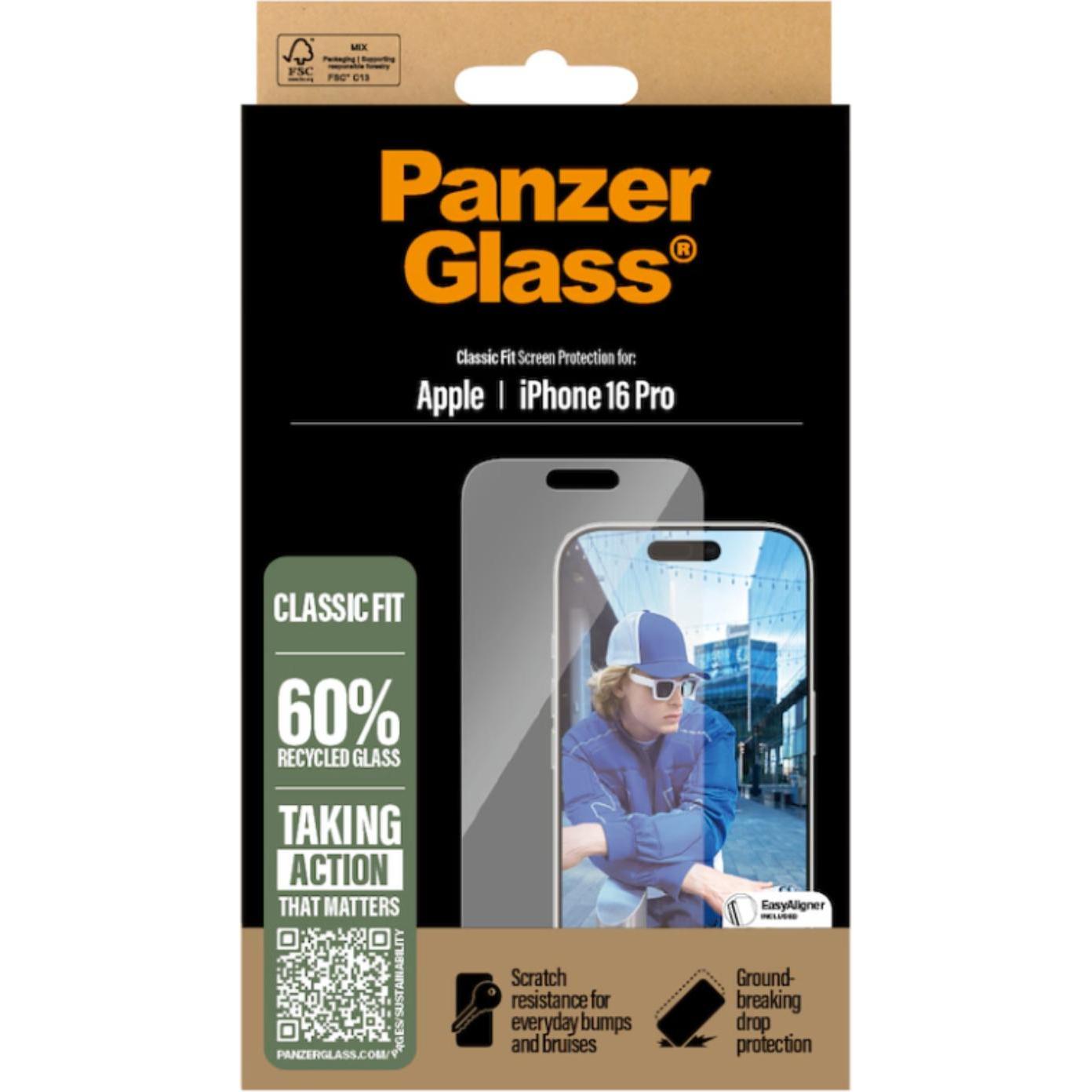 Thumbnail - PanzerGlass Classic Fit (1 Stück, Apple iPhone 16 Pro), Smartphone Schutzfolie, Transparent