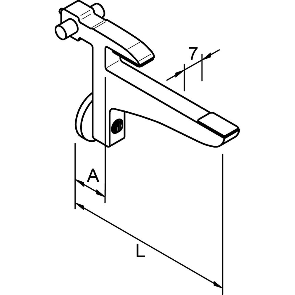 Thumbnail - Aweso, Möbelausstattung, Glastablarträger 1423 Typ 2, für mittlere Belastung (1 Stk.)