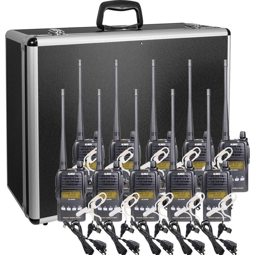 Thumbnail - Alinco Team-Set DJ-A-446 KEP-24-AL 150107 PMR-Handfunkgerät 10er Set, Walkie-Talkie, Schwarz