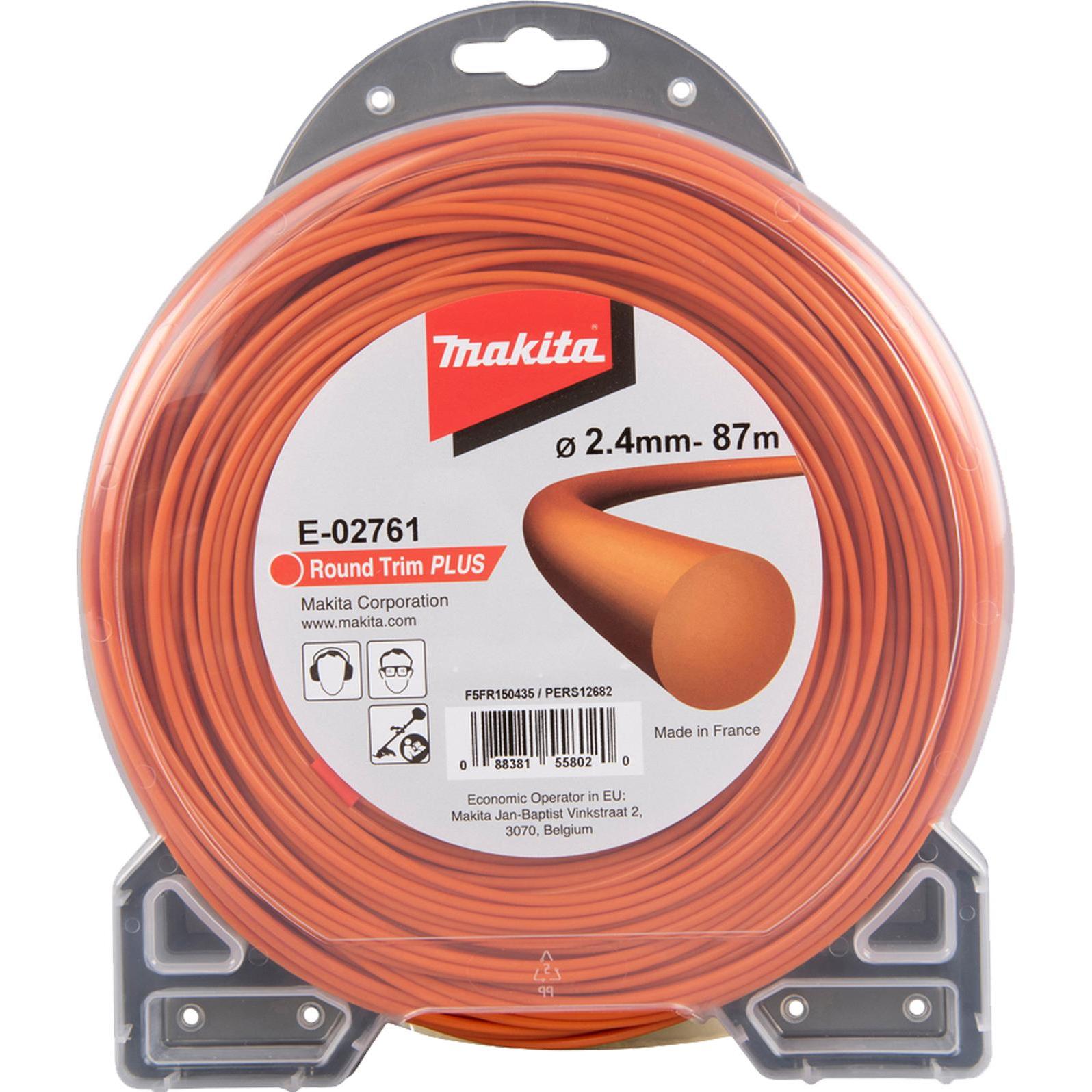 Makita, Zubehör Gartenmaschinen, Mähfaden rund 2,4mmx87m (Rasentrimmer, Trimmerfaden + Fadenspule)