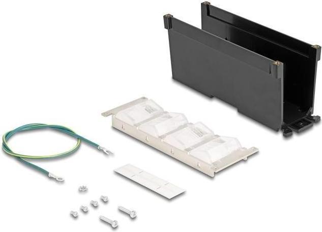 Produktbild Delock Keystone Halterung 8 Port neigbar für Hutschiene oder