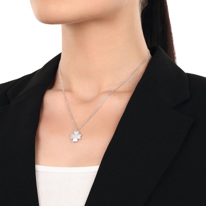 Actual product image Amor Cupid pendant for ladies, 925 Sterling silver | cloverleaf (Silver 925)