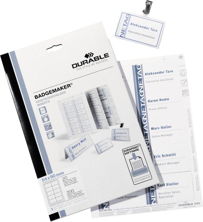 Immagine prodotto Durable Einstecketiketten Badgemaker für Namensschilder