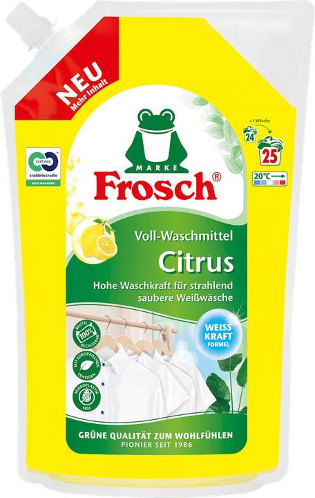 Produktbild Frosch Waschmittel 25WL/1,5l, Citrus (25 Waschgänge, Flüssig)