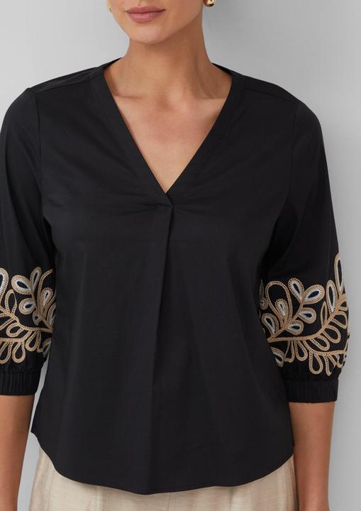 Immagine prodotto s.Oliver Bluse Popeline-Bluse mit Stickerei und 3/4-Ärmeln (34)