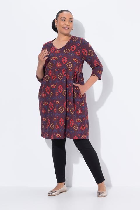 Produktbild Ulla Popken Longshirt, A-Linie, V-Ausschnitt, 3/4-Arm, Taschen (60)