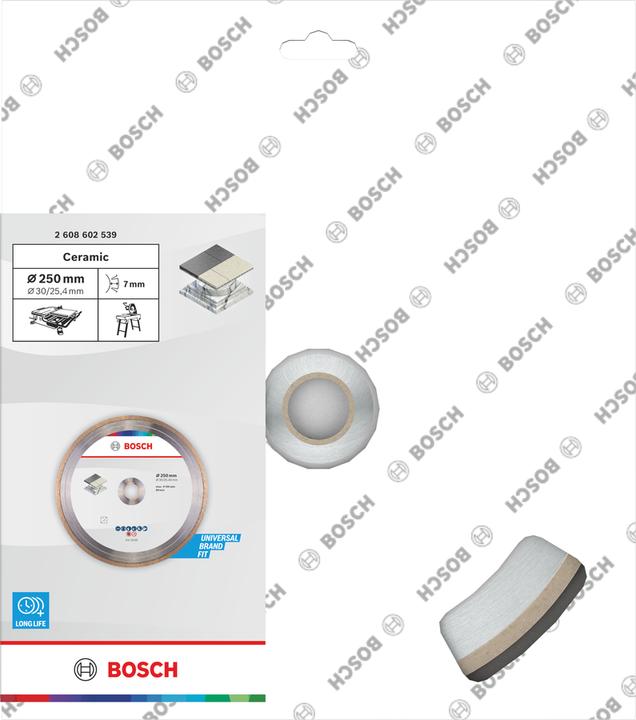 Produktbild Bosch Professional Zubehör Diamanttrennscheibe Standard for Ceramic, 250 x 30 + 25,40 x 1,6 x 7 mm