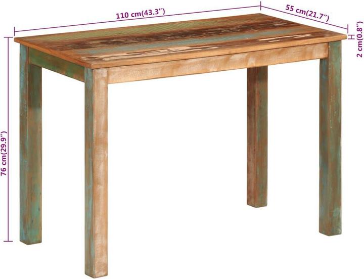 Produktbild VidaXL Esstisch Alt Massiv (110 x 55 x 76 cm)