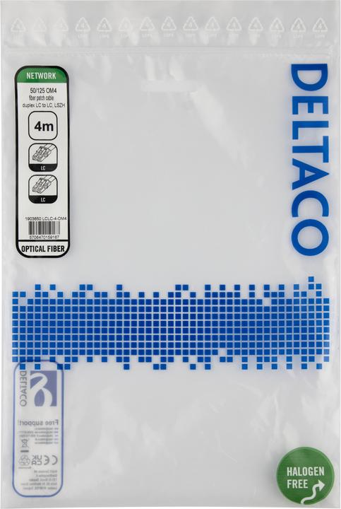 Produktbild Deltaco OM4 Fiber cable, LC - LC, duplex, multimode, 4,0m (4 m)