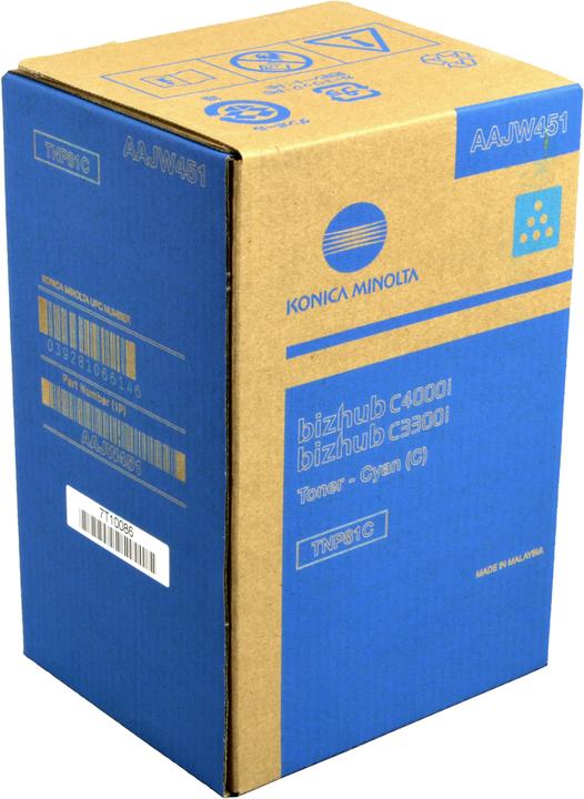 Actual product image Konica Minolta Konica-Minolta KonicaMinolta Toner TNP-81 TNP81 Cyan (AAJW451) (C)