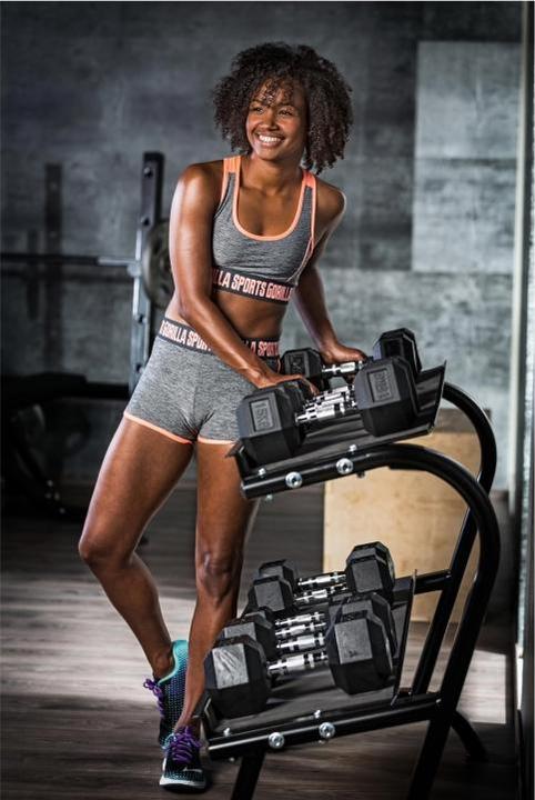 Image du produit Gorilla Sports Haltère Studio Hexagon en caoutchouc (1 x 22,5 kg)