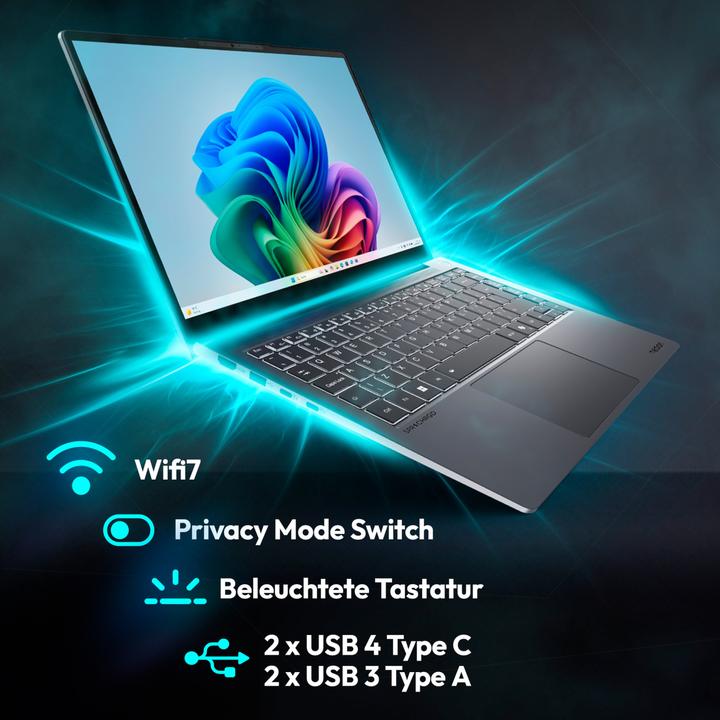Image du produit Medion SPRCHRGD14 S2 ELITE 30040136 - 14" 2,8K, Intel® Core™ Ultra 9-2, 32GB RAM, 2TB SSD, W11 (14", Intel Core Ultra 9 288V)