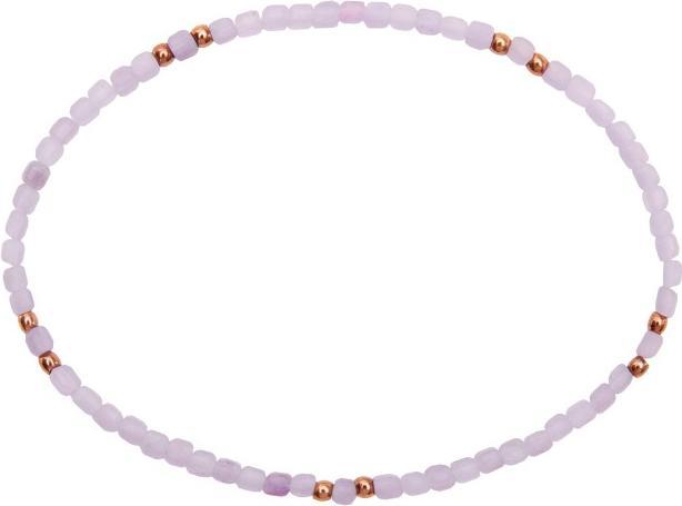 Produktbild HCA Armband - "Harmony of nature" - Lavendel Fluorit - rosévergoldet (17 cm, Edelstein kombiniert mit Kugeln aus Edelstahl)