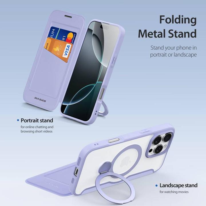 Actual product image Dux Ducis Skin X Pro 360° Ring Stand Series leather case (Apple iPhone 16 Pro Max)