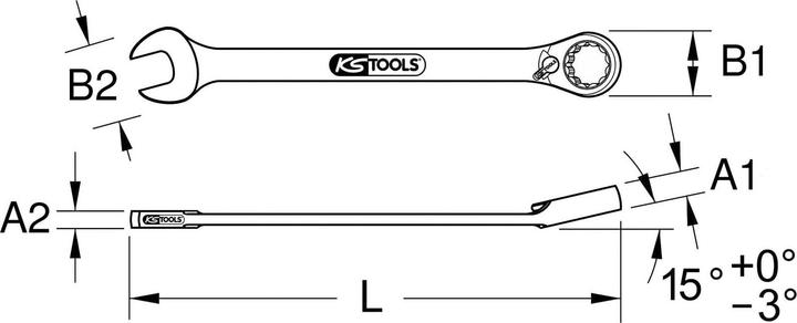 Image du produit KS Tools DUO GEARplus clé mixte, réversible (21 mm)