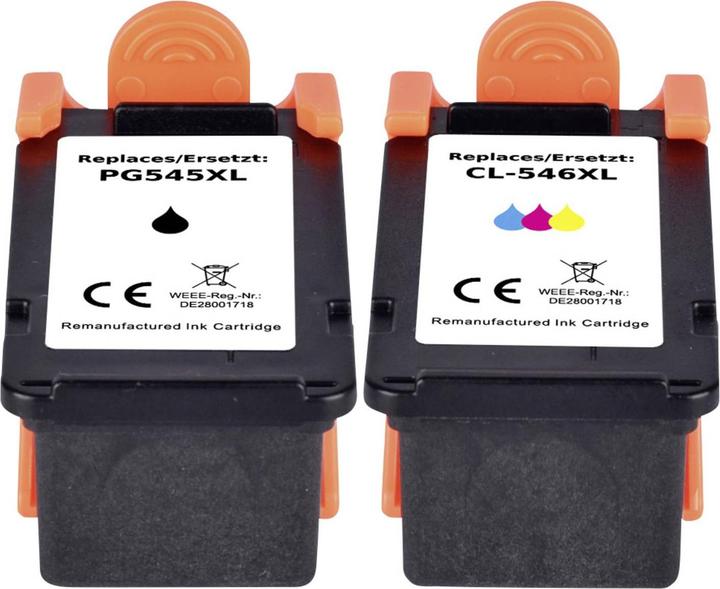 Produktbild Renkforce Tintenpatrone ersetzt Canon PG-545XL, CL-546XL Kompatibel Kombi-Pack Schwarz, Cyan, Magen (CMYK)