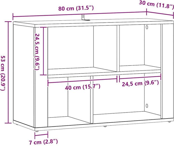 Image du produit vidaXL Sideboard-Aufbewahrung (30 x 80 x 53 cm)