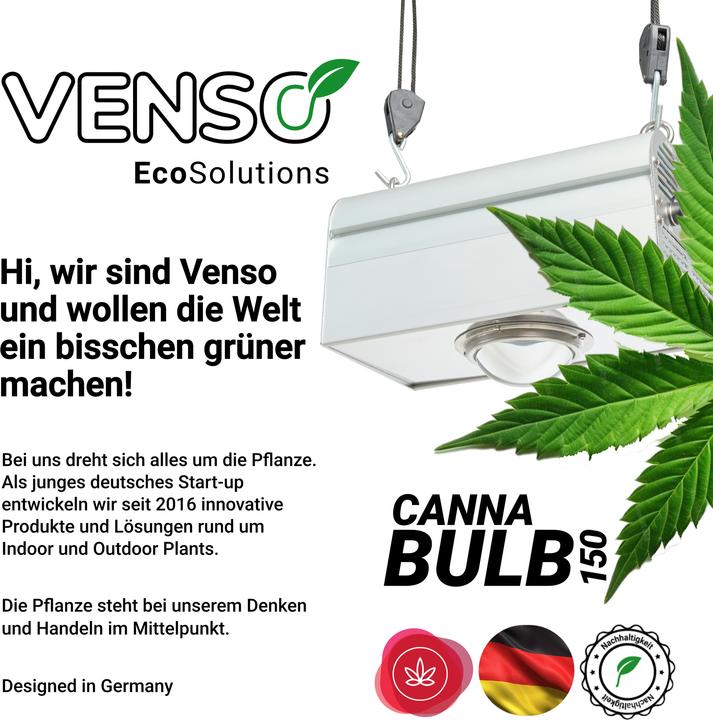 Produktbild Parus by Venso CANNA BULB 150, LED Pflanzenlampe, 150 Watt Pflanzenlicht mit Vollspektrum LED + Infr (LED, 245 V)