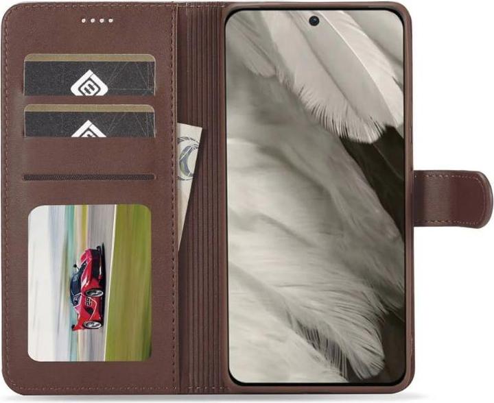 Produktbild LC.Imeeke Google Pixel 8 - Wallet Etui mit 3 Kartenfächern & Magnetverschluss, Braun (Google Pixel 8)
