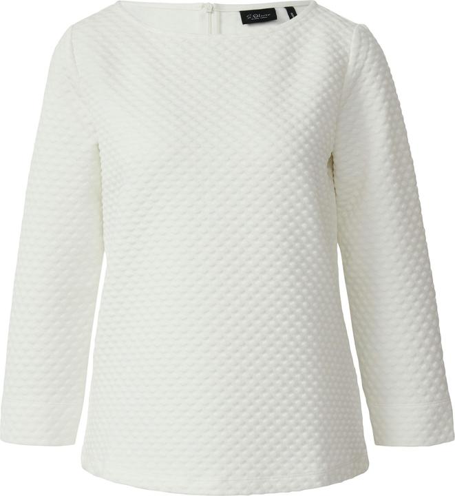 Produktbild s.Oliver Sweatshirt Jacquard-Sweatshirt im Relaxed Fit mit U-Boot-Ausschnitt (34)