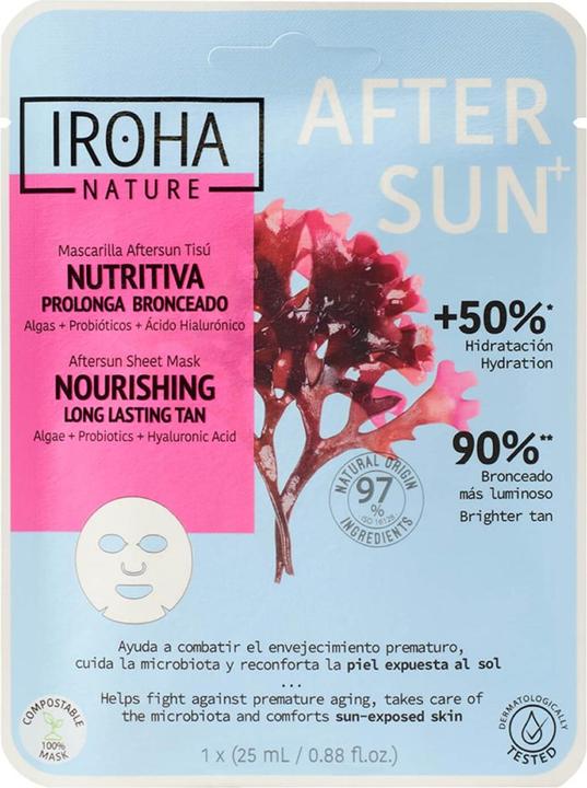 Produktbild Iroha Nature Aftersun Sheet Mask Nourishing Long Lasting Tan (25 ml, After Sun Gel)