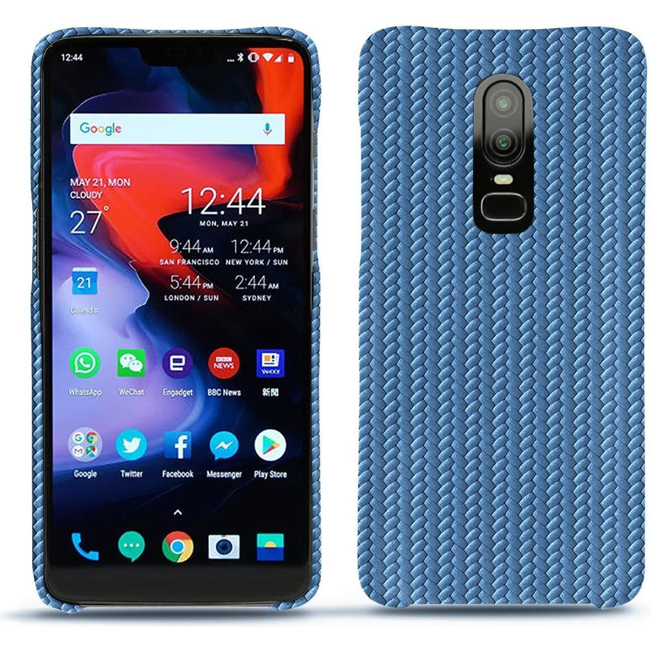Noreve Lederschutzhülle (OnePlus 6), Smartphone Hülle, Blau
