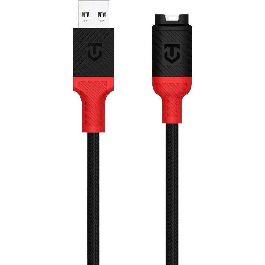 Tactical Recce 3:20 cable for Garmin USB-A Black/Red, Smartwatch Zubehör, Schwarz