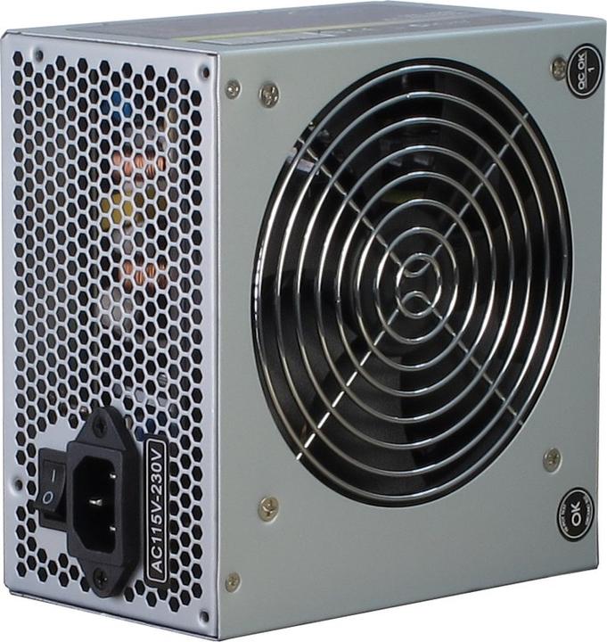 Actual product image Intertech Coba CES-350W 82+ ATX power supply 350W fan 120mm 1x PCI E 6+2 pin 3xS ATA 1x EPS 8 pin 1x FD... (350 W)