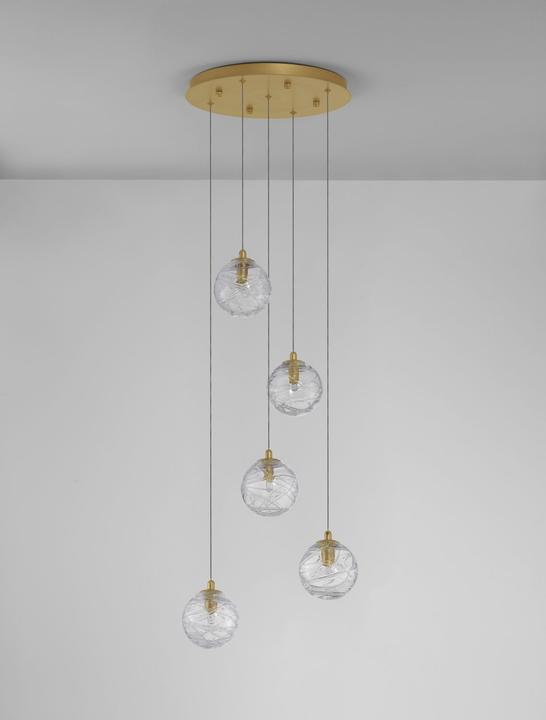 Actual product image Nova Luce COEN pendant light G9 5-fold gold 180x35cm dimmable 9006044