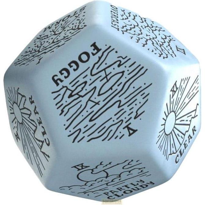 Q Workshop Viridian Würfel Jumbo Würfel Weather Generator Die D12 Blau