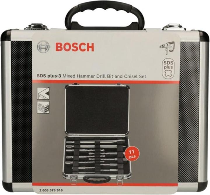 Produktbild Bosch Professional Zubehör 11-tlg. Meissel- und Hammerbohrer-Set SDS plus-3, 5–12 mm (5.0, 6.0, 8.0, 10.0)