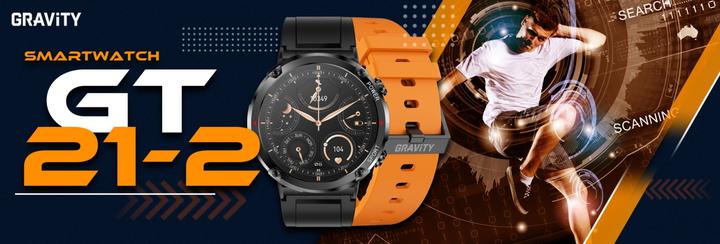 Produktbild Gravity GT21-2 Smartwatch + orangefarbenes Silikonarmband