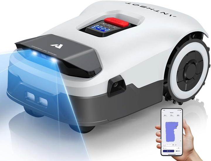 Redkey Genie 600 KI Mähroboter ohne Begrenzungskabel Max.900m²,Full Frequenzband RTK+4-Kamera-Vision (900 m²)