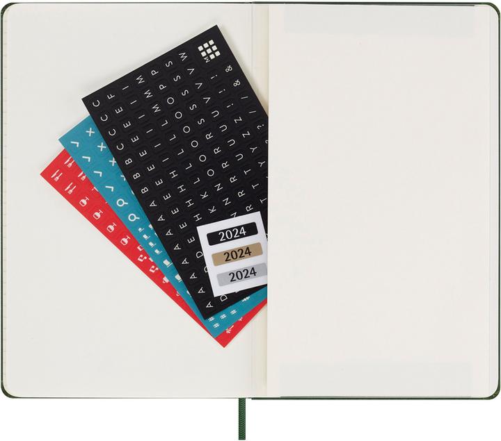Image du produit Moleskine 12 mois calendrier journalier 2024, grand format/A5, vert myrte (A5, Couverture rigide, Anglais)