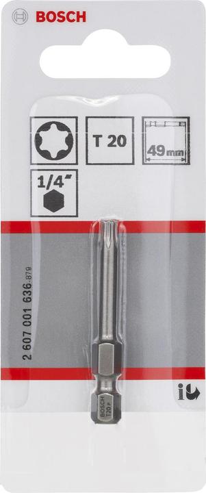 Produktbild Bosch Professional Zubehör Schrauberbit Extra-Hart T20, 49 mm, 1er-Pack (Innensechsrund TX)