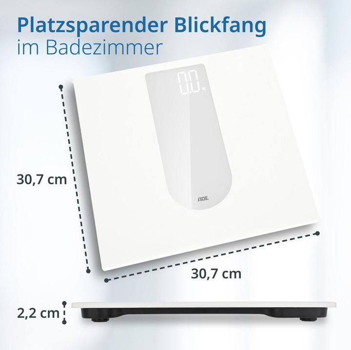 Image du produit ADE Personenwaage Allegra Weiss, Displaytyp: LED, Digital (180 kg)