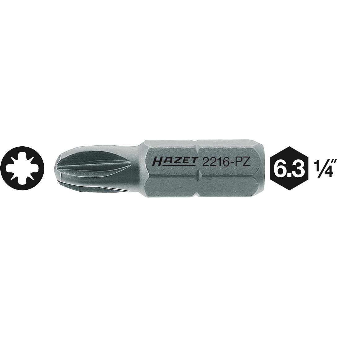 Thumbnail - HAZET, Bits, Bit 2216-PZ1 ∙ Sechskant6,3 (1/4 Zoll) ∙ Pozidriv Profil PZ ∙ PZ1 (Kreuz Pozidriv PZ M1)