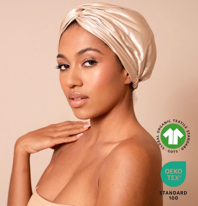 Actual product image VBEAUTY Premium silk turban champagne