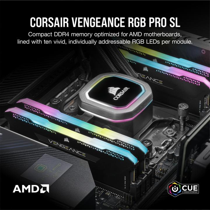 Produktbild Corsair Vengeance RGB Pro SL (2 x 16GB, 3600 MHz, DDR4-RAM, DIMM)