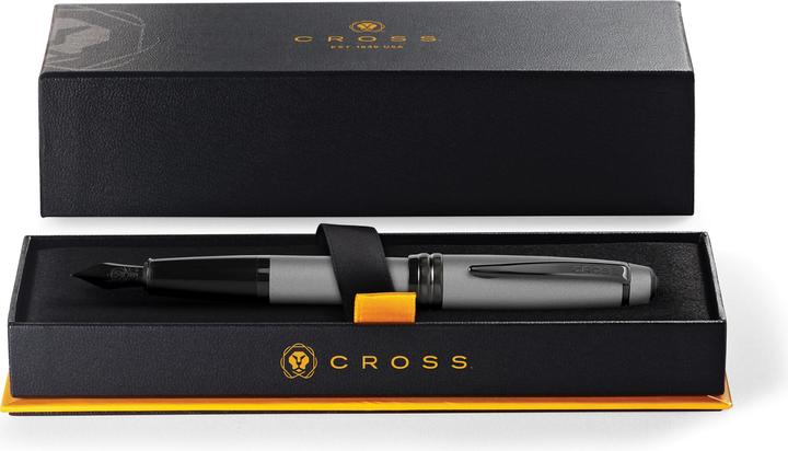 Productafbeelding Cross Vulpen Bailey mat grijs, PVD zwarte XF penpunt (Mat grijs, 1 x)