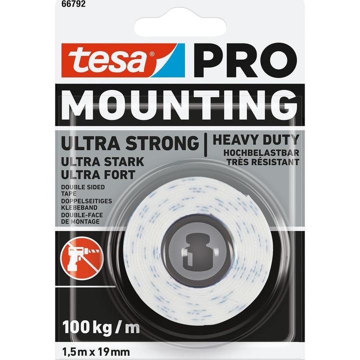 Image du produit tesa PRO Mounting TRANSPARENT Bande de montage, double face, autocollante (19 mm)