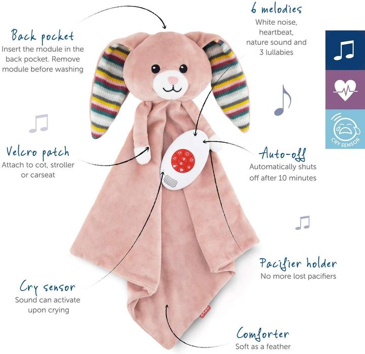 Image du produit ZaZu Doudou avec module sonore amovible