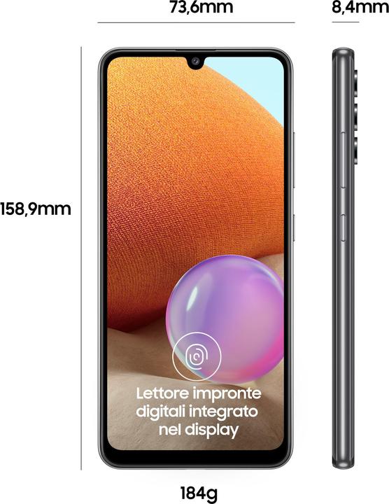 Produktbild Samsung Galaxy A32 EU (128 GB, Black, 6.40", Hybrid Dual SIM, 64 Mpx, 4G)